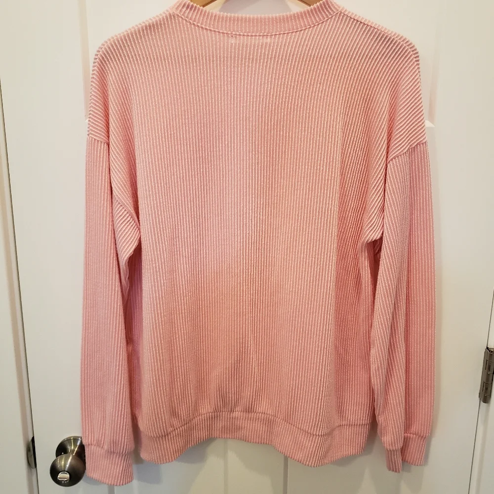 Tres Bien XOXO ribbed sweatshirt NWOT - Picture 2 of 3